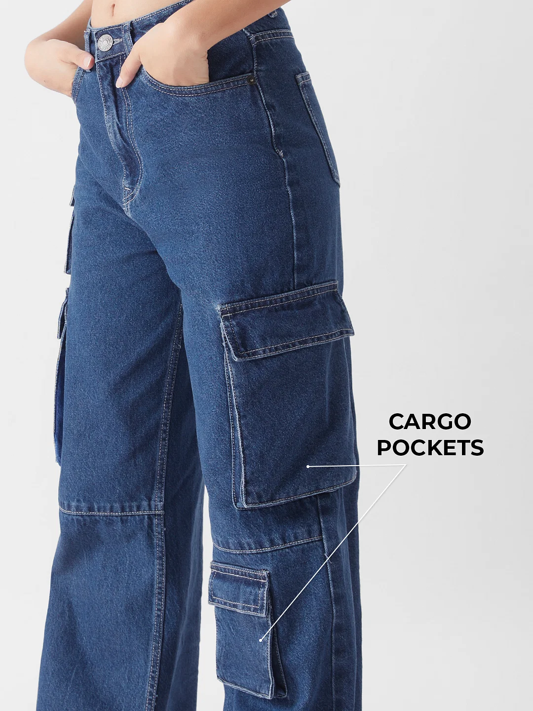 High-Waisted Blue Cargo Jeans – Where Street Style Meets Smart Investment - Image 5