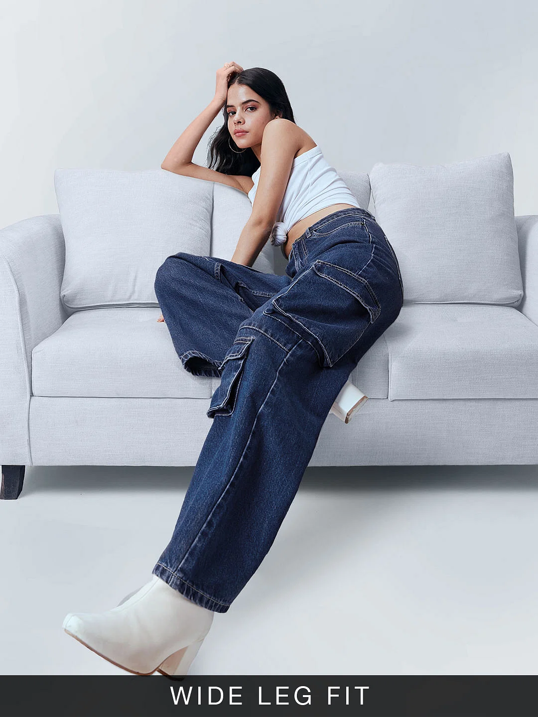 High-Waisted Blue Cargo Jeans – Where Street Style Meets Smart Investment - Image 2