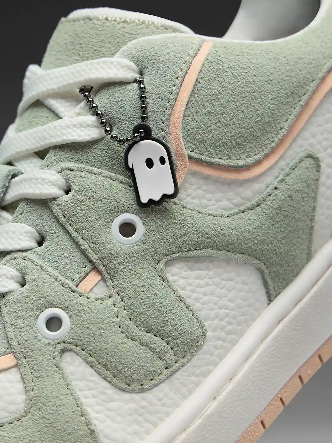 Girls' Soft Green & Peach Sneakers – Whimsical Style with Everyday Comfort - Image 2