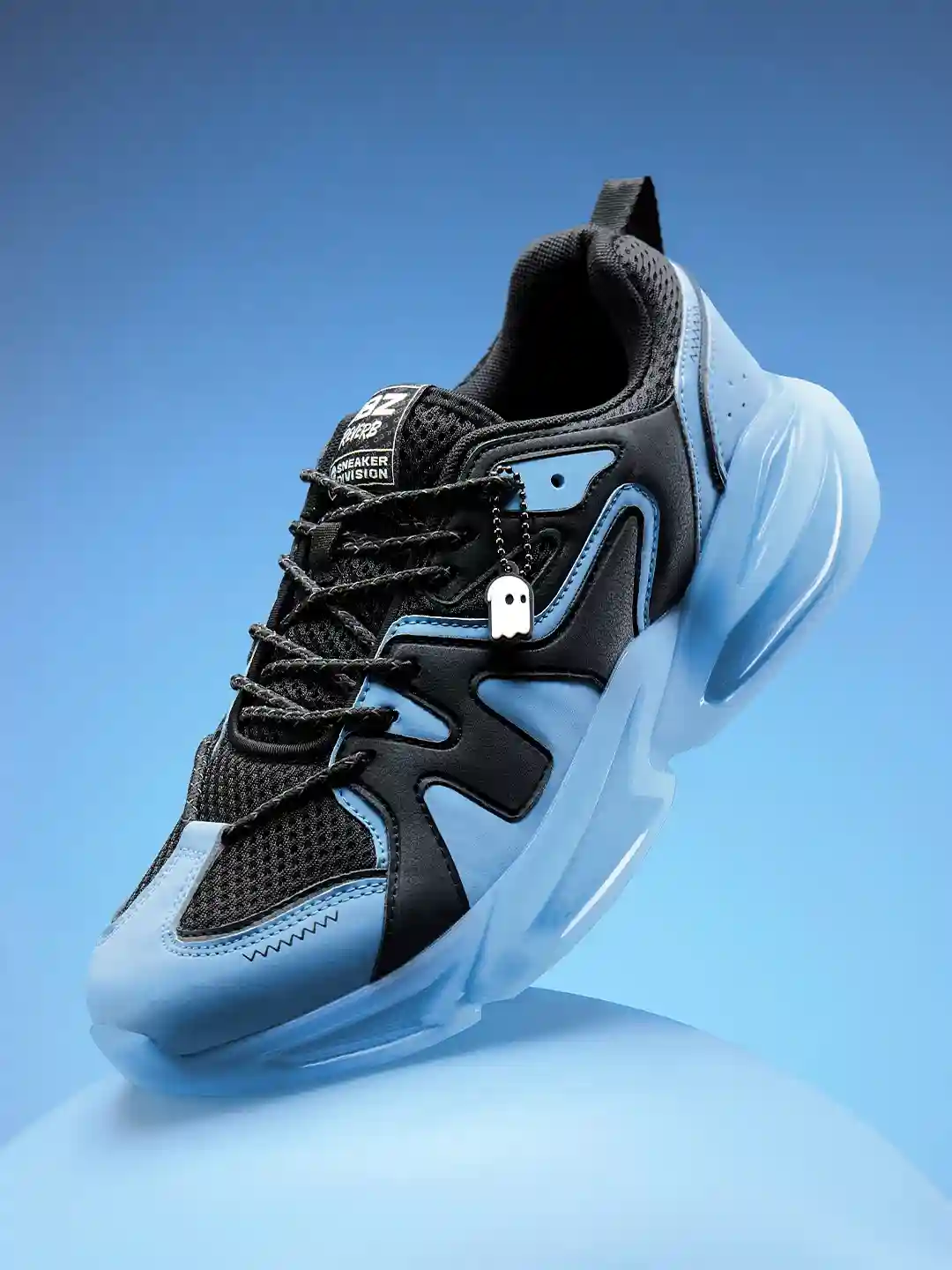 Boys' Black & Sky Blue Sneakers – Bold Contrast Meets Everyday Comfort - Image 4