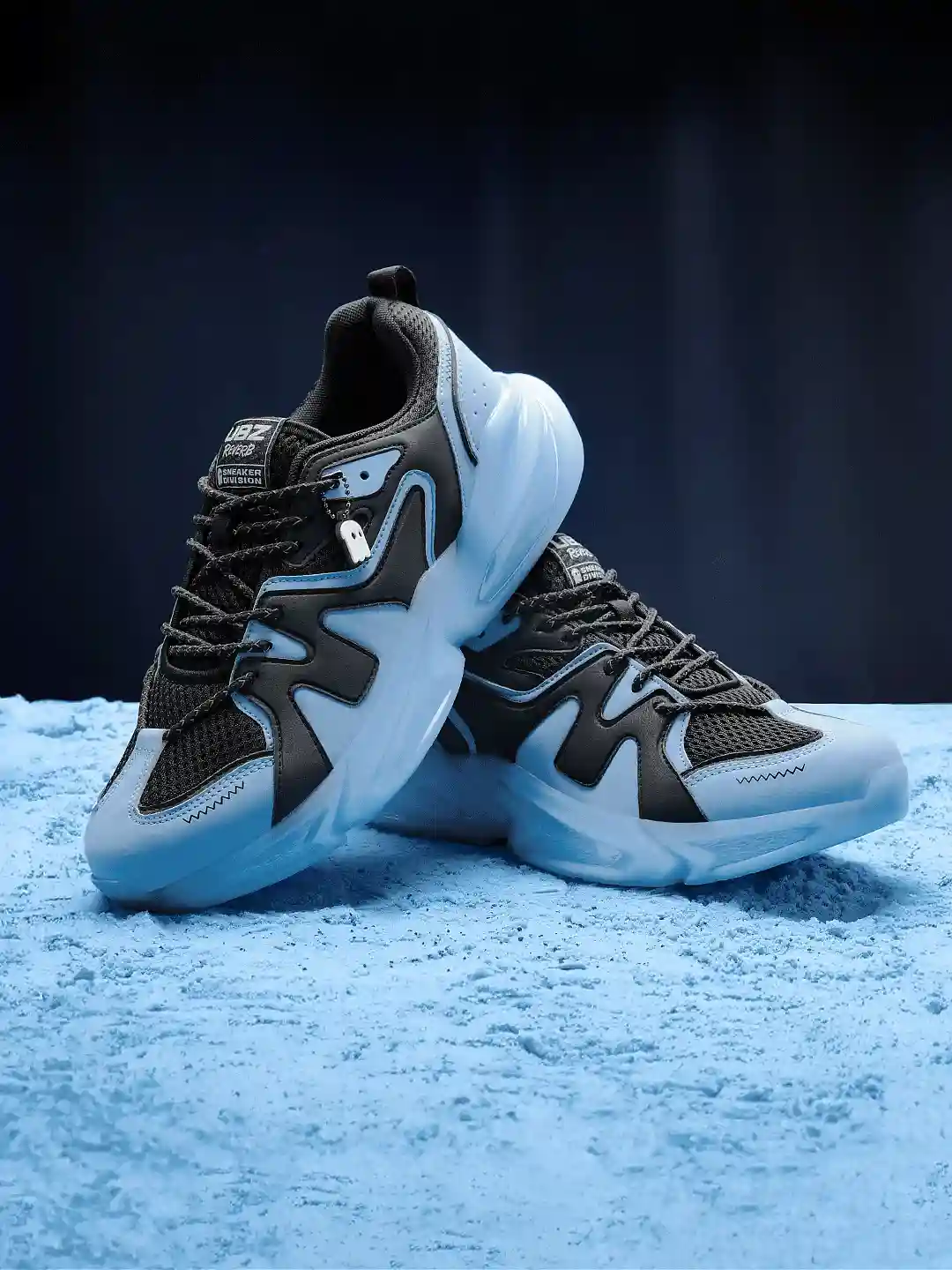 Boys' Black & Sky Blue Sneakers – Bold Contrast Meets Everyday Comfort - Image 3