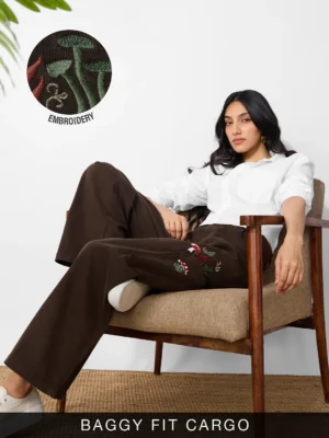 Brown Embroidered Cargo Jeans – A Smart Investment in Streetwear Equity