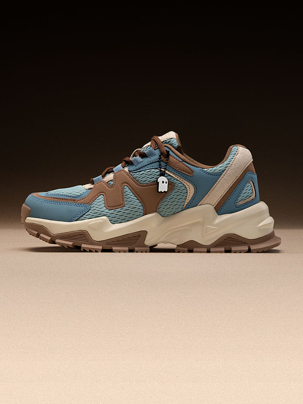 Men’s Blue & Brown Chunky Sneakers with Breathable Mesh and Cushioned Insoles - Image 2