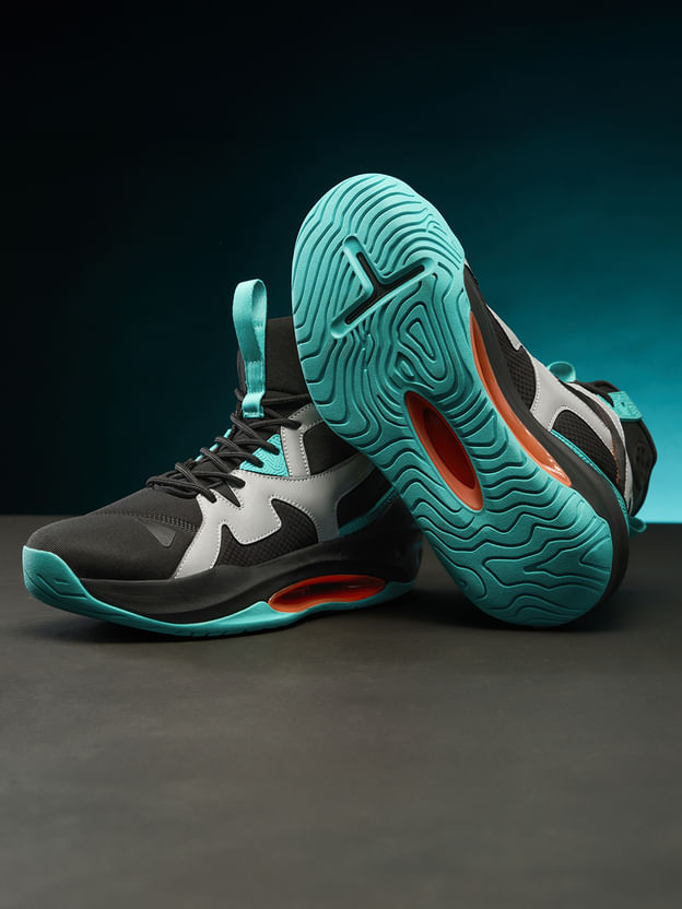 Men’s Black & Teal Reflective Sneakers with Flash-Activated Detailing - Image 7