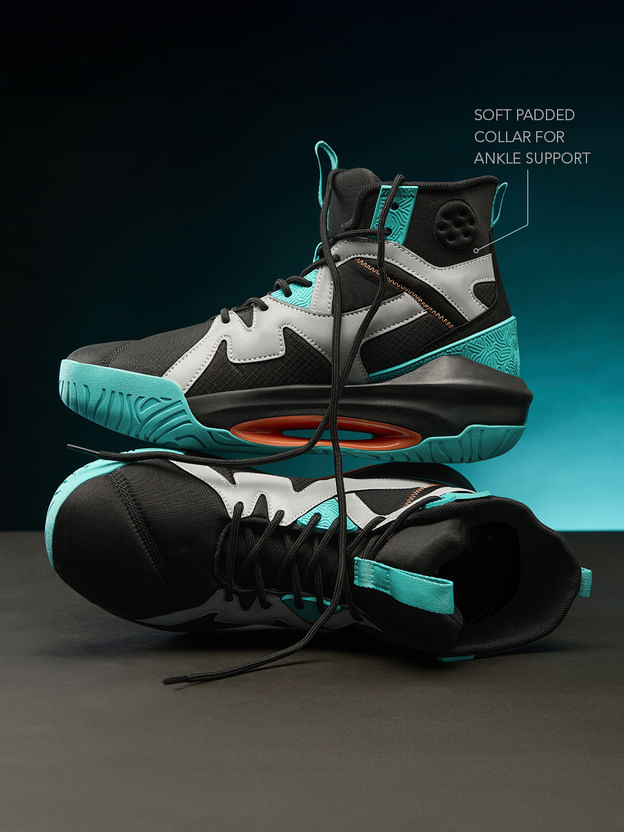 Men’s Black & Teal Reflective Sneakers with Flash-Activated Detailing - Image 6