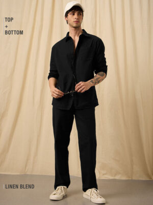 Cotton Linen Set: Black