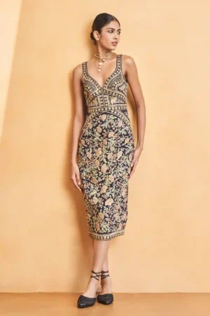 Cream Embellished High-Low Gown – Western Elegance with Ethnic Artistry