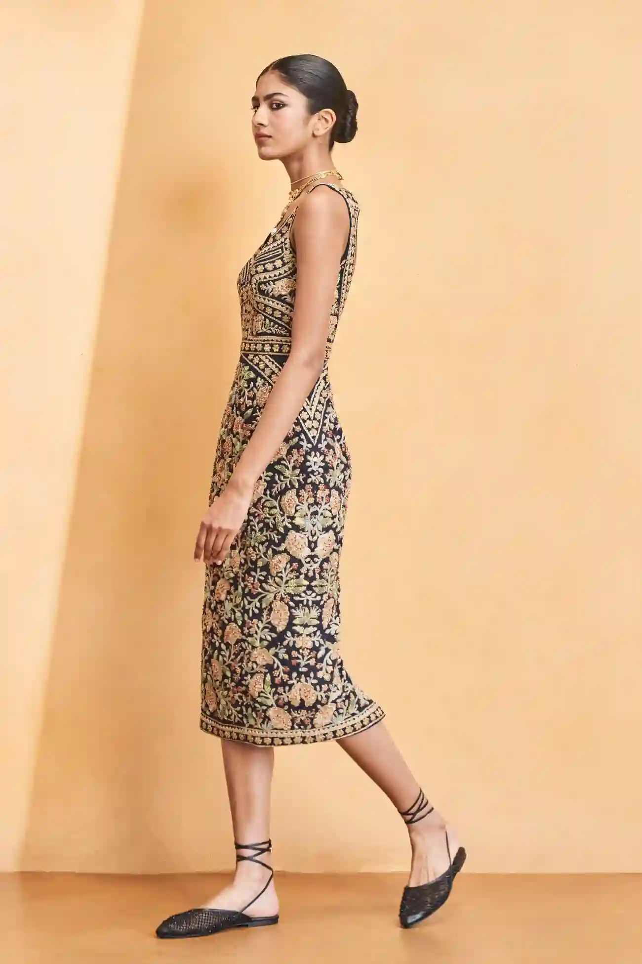 Cream Embellished High-Low Gown – Western Elegance with Ethnic Artistry - Image 2