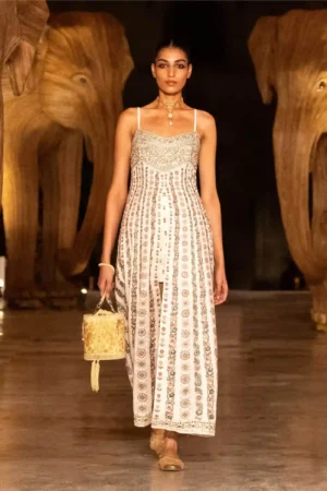 Light Blue Embroidered Wrap Dress – A Strategic Blend of Soft Power and Global Style