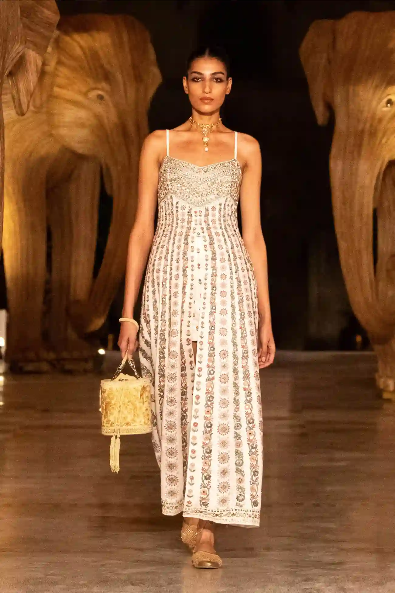 Light Blue Embroidered Wrap Dress – A Strategic Blend of Soft Power and Global Style