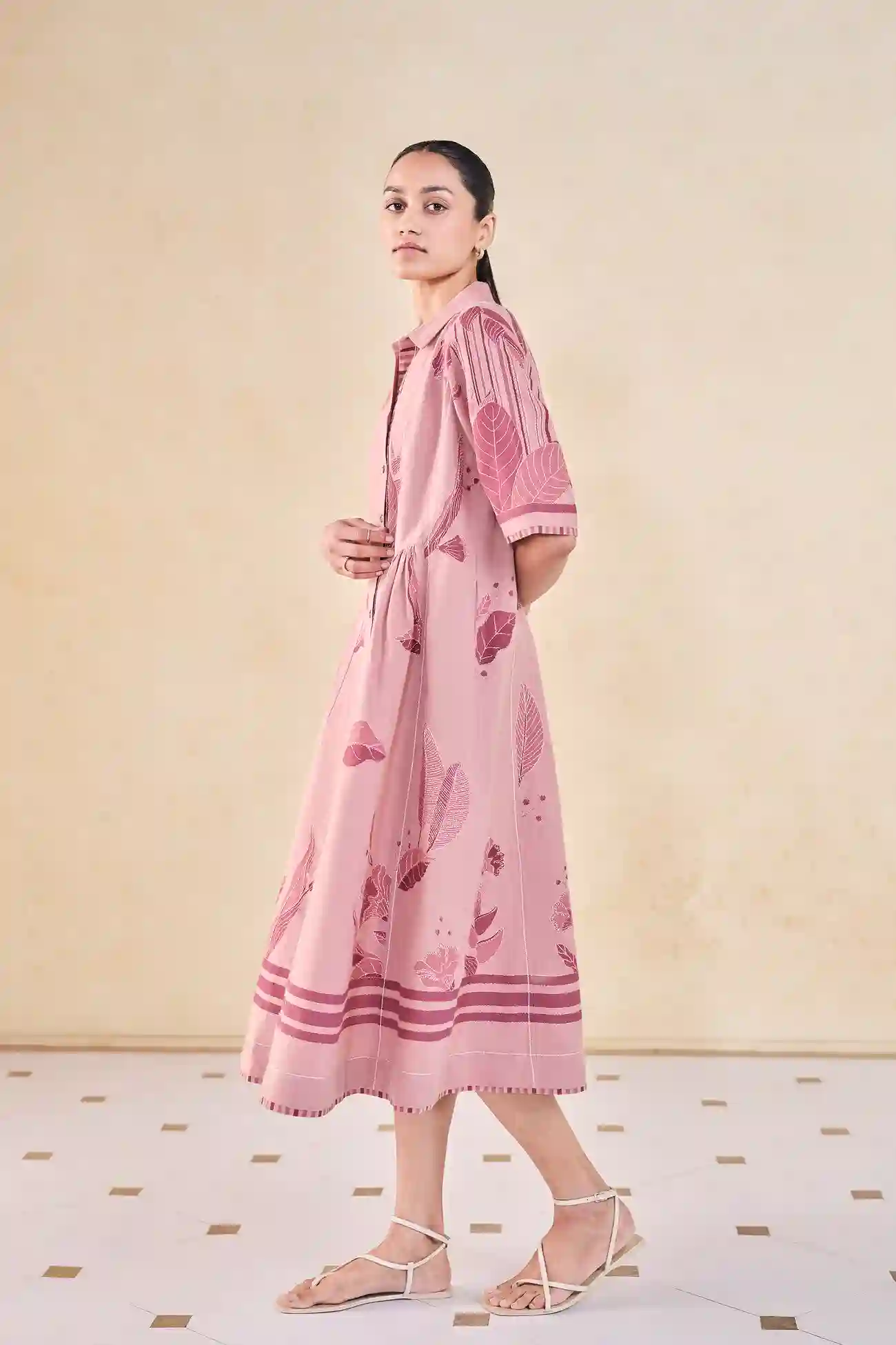 Indigo Geometric Dress – Western Ease with Global Texture - Image 2