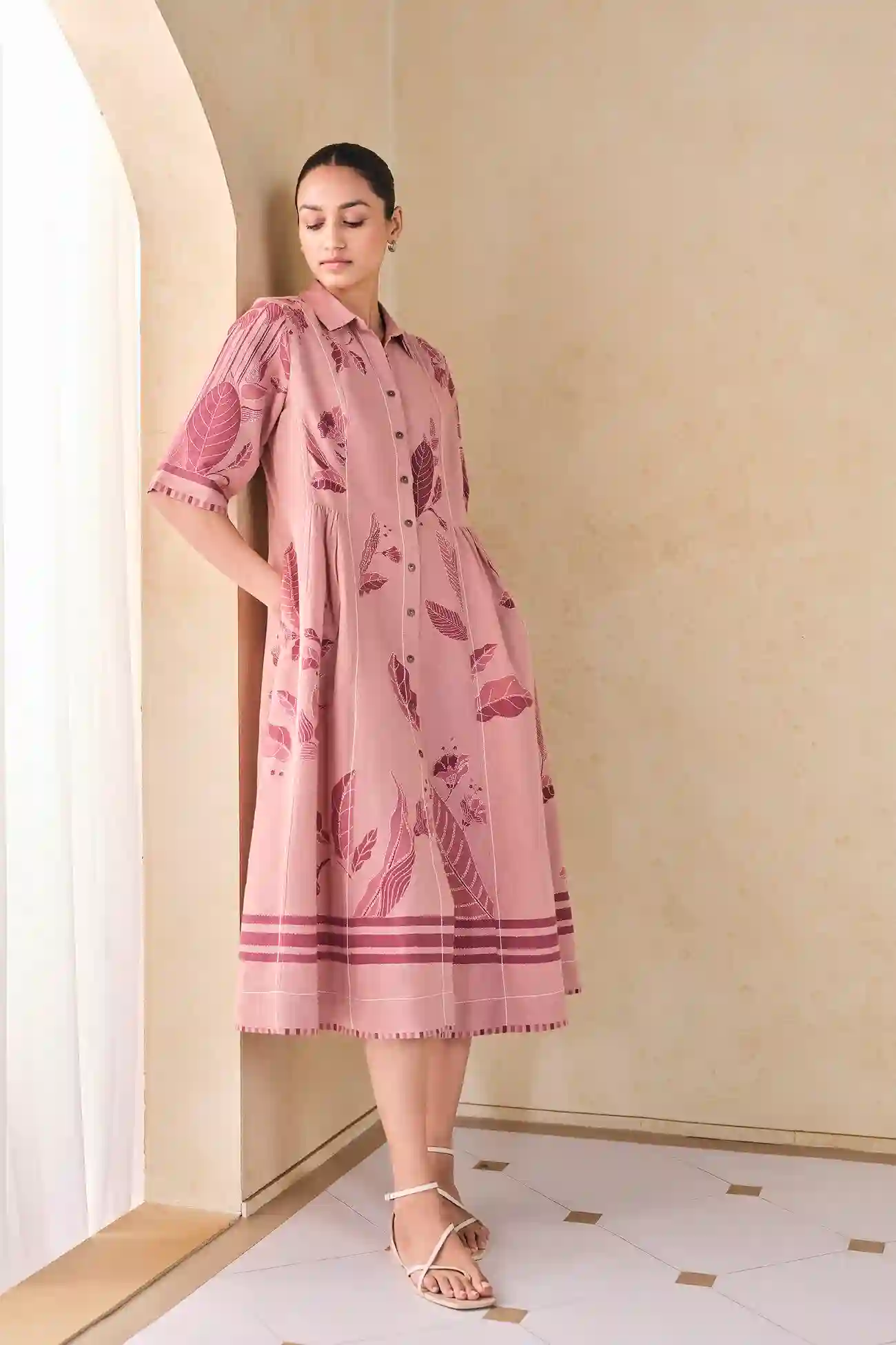 Indigo Geometric Dress – Western Ease with Global Texture - Image 4