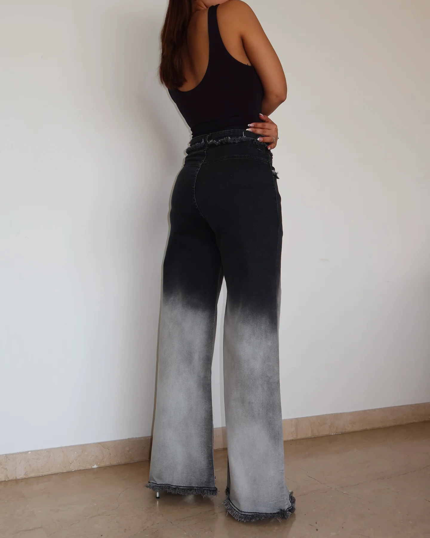 Shadow Fade High-Waisted Ombre Jeans – Where Edge Meets Elegance - Image 4