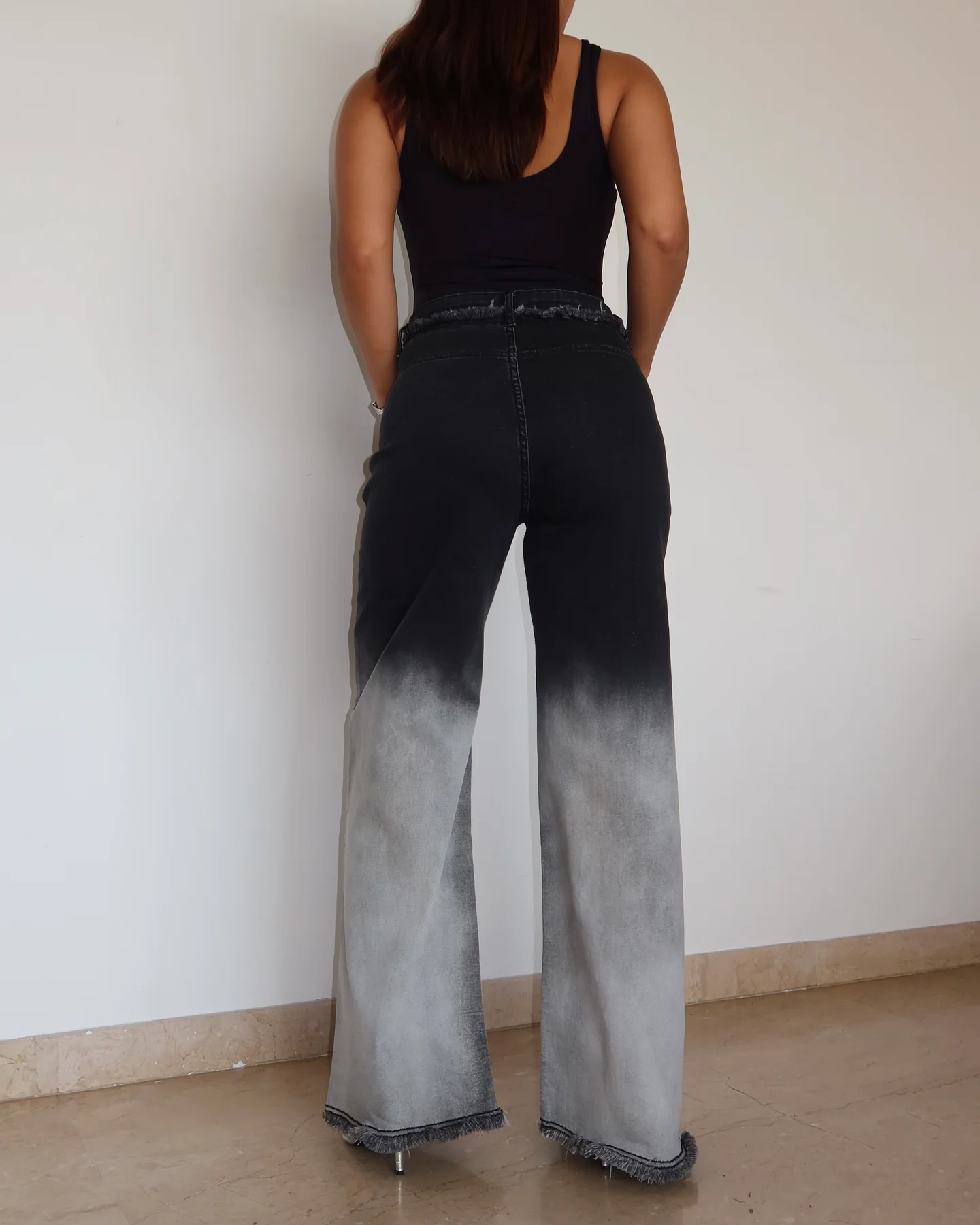 Shadow Fade High-Waisted Ombre Jeans – Where Edge Meets Elegance - Image 3