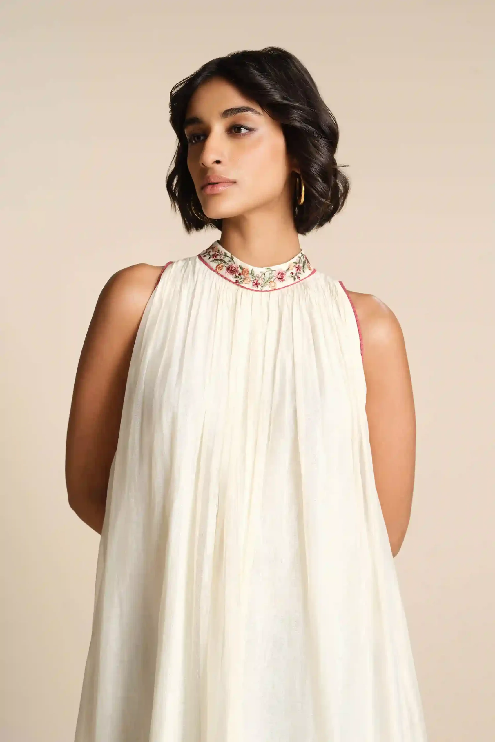 White Embroidered Western Dress – Graceful Minimalism with Global Appeal - Image 5