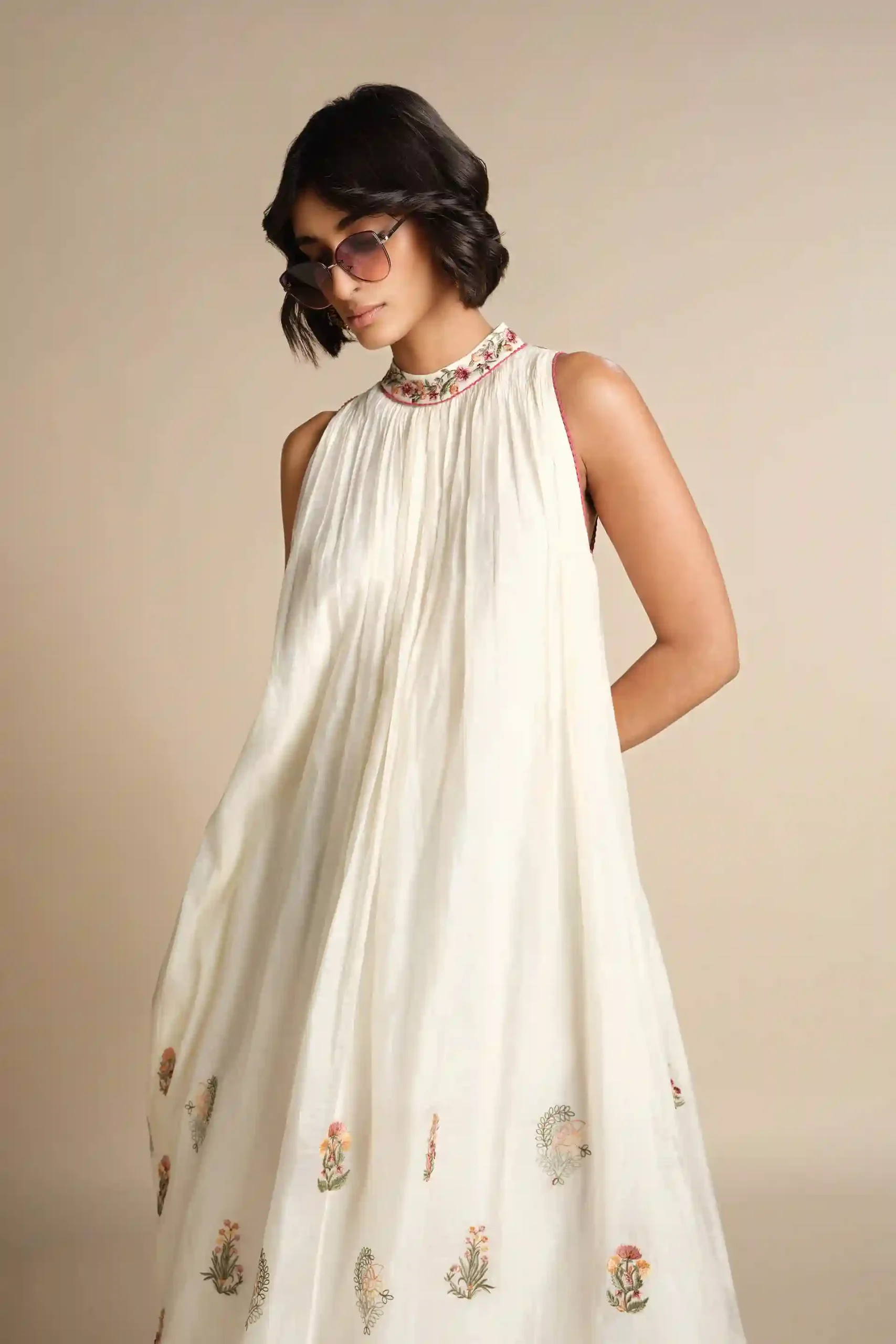 White Embroidered Western Dress – Graceful Minimalism with Global Appeal