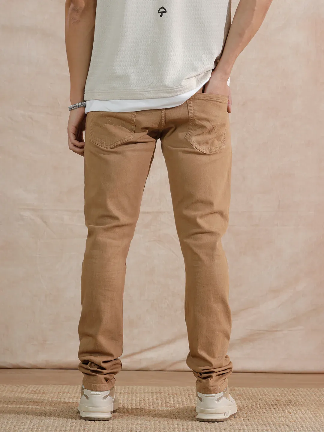 Camel Brown Slim Fit Jeans - Image 3