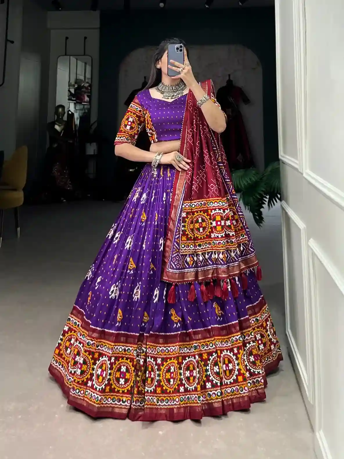 Imperial Purple Heritage Chaniya Choli – Timeless Craft, Global Prestige - Image 3
