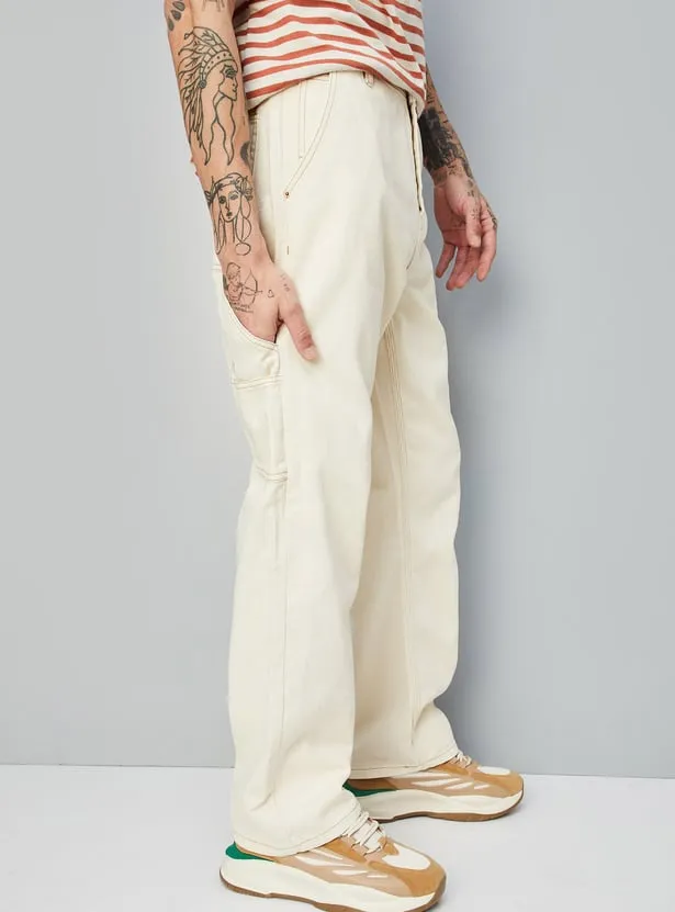 Ivory Ledger – Premium Ecru Utility Jeans - Image 3