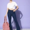 Dark Blue Flared Jeans – Where Retro Elegance Meets Modern Edge