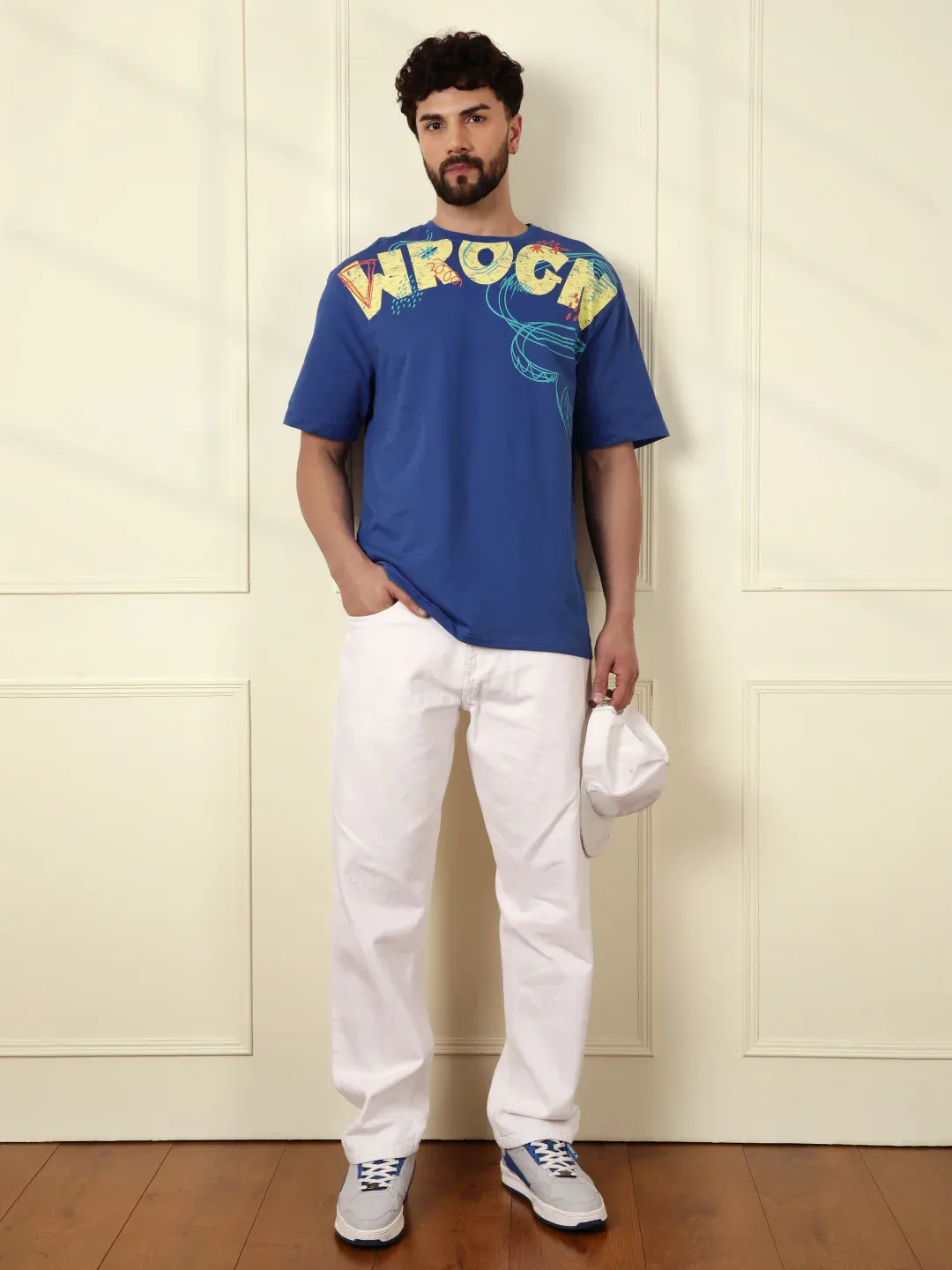 Men’s Blue Oversized Graphic T-Shirt - Image 2