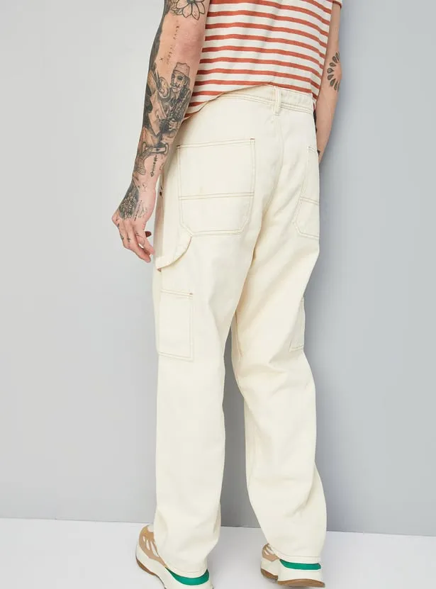 Ivory Ledger – Premium Ecru Utility Jeans - Image 4