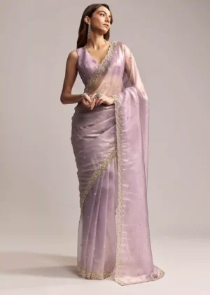 Lavender Luxe Tissue Saree with Cutdana & Butti Embroidery – Premium Trade Trend Elegance