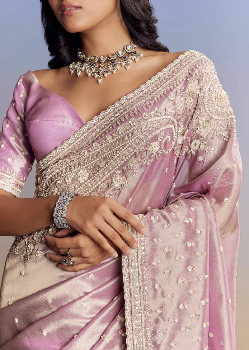 Lavender Luxe Saree – Where Tradition Meets Contemporary Grace - Image 6