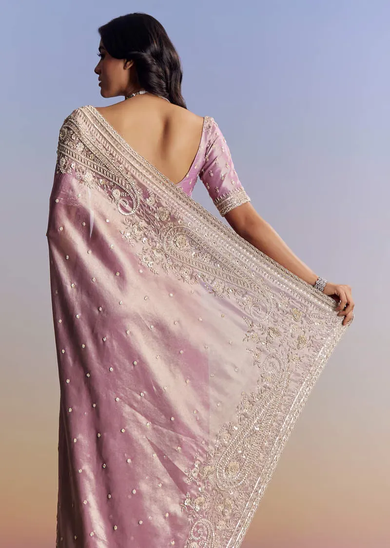 Lavender Luxe Saree – Where Tradition Meets Contemporary Grace - Image 4