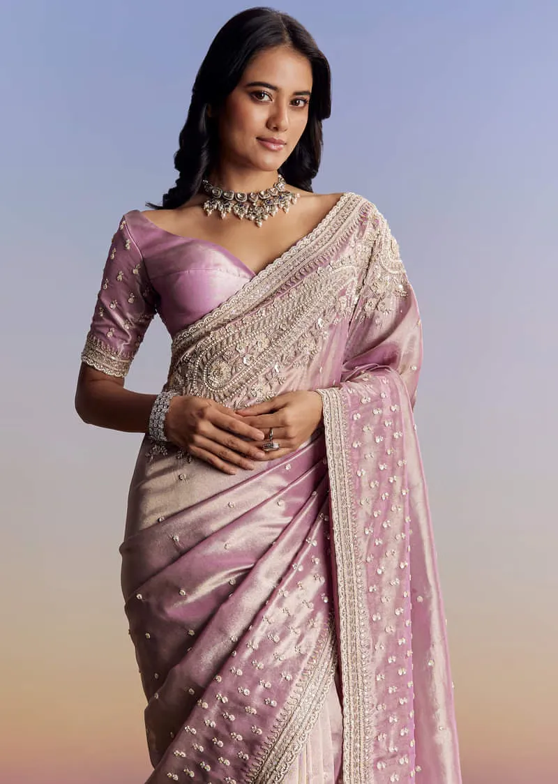 Lavender Luxe Saree – Where Tradition Meets Contemporary Grace - Image 3