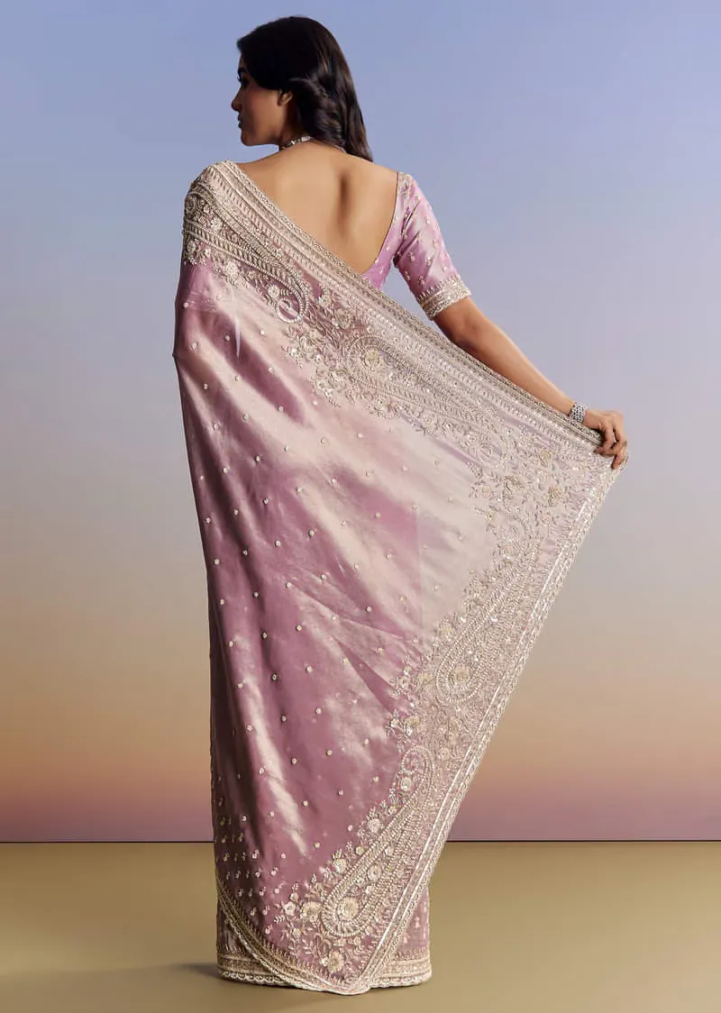 Lavender Luxe Saree – Where Tradition Meets Contemporary Grace - Image 2