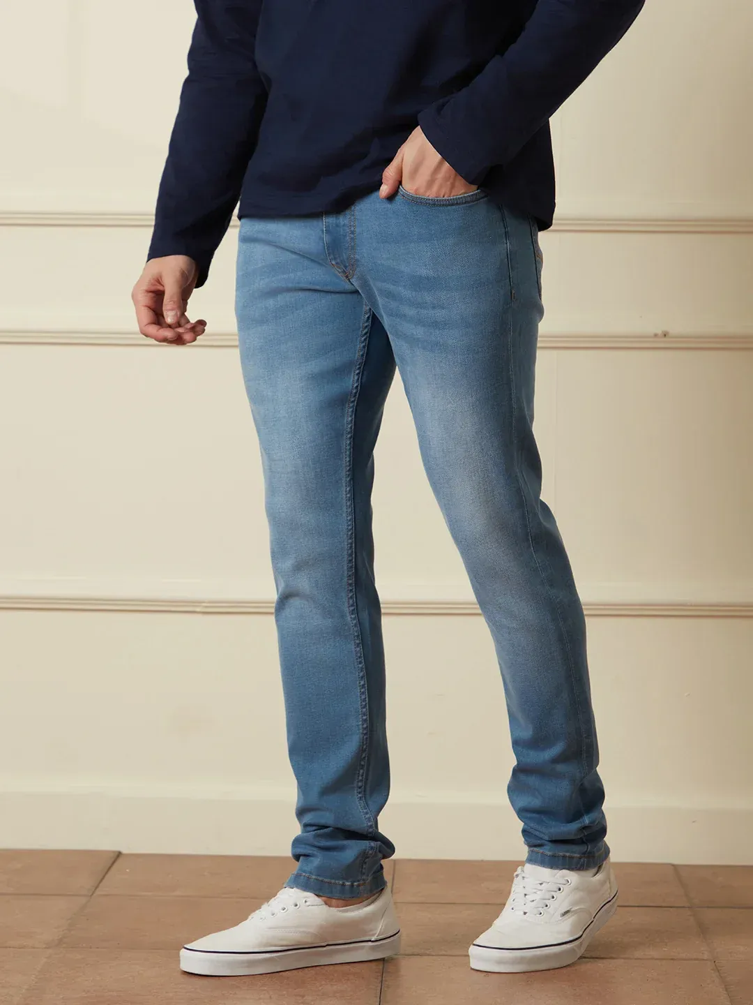 Light Blue Slim Fit Jeans - Image 4