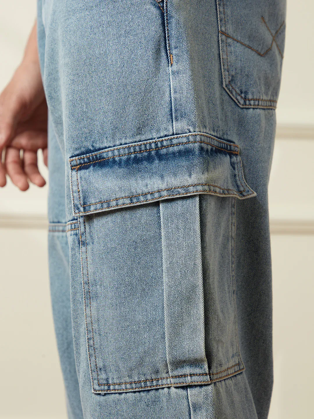 Urban Utility Cargo Jeans – Relaxed Fit Mid-Wash Denim - Image 6