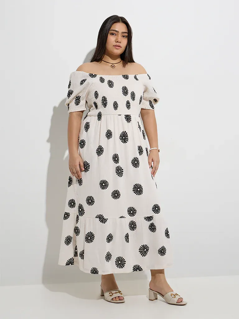 Sunset Riviera Off-Shoulder Maxi Dress – Plus Size Boho Luxe Edition - Image 2