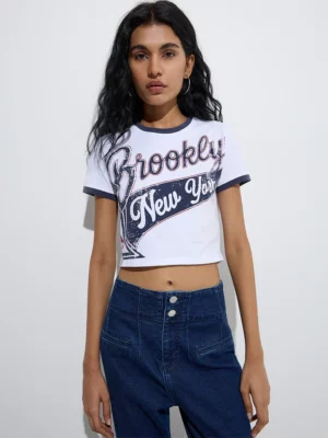 Women’s Brooklyn New York Graphic Crop T-Shirt