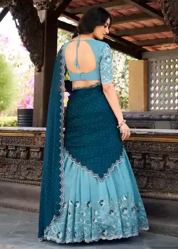 Sky Blue Embroidered Lehenga Choli – An Ethnic Masterpiece - Image 5