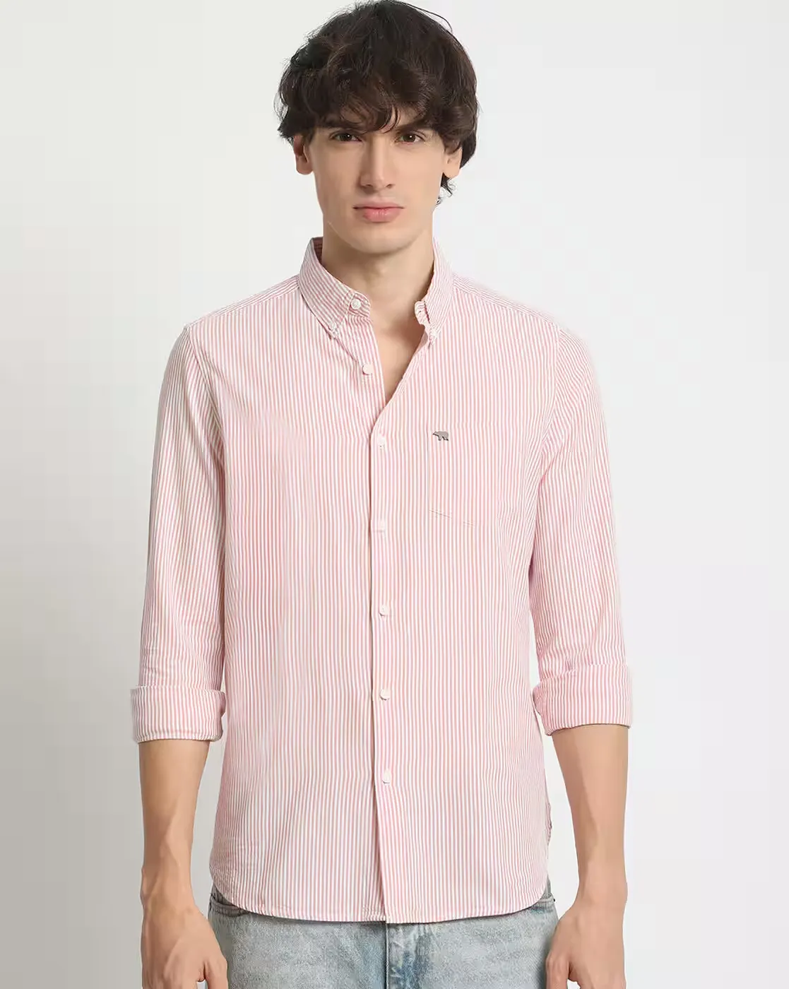 Pink Micro-Stripe Oxford Shirt — Crisp, Versatile, and Effortlessly Professional - Image 2