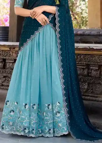 Sky Blue Embroidered Lehenga Choli – An Ethnic Masterpiece - Image 6