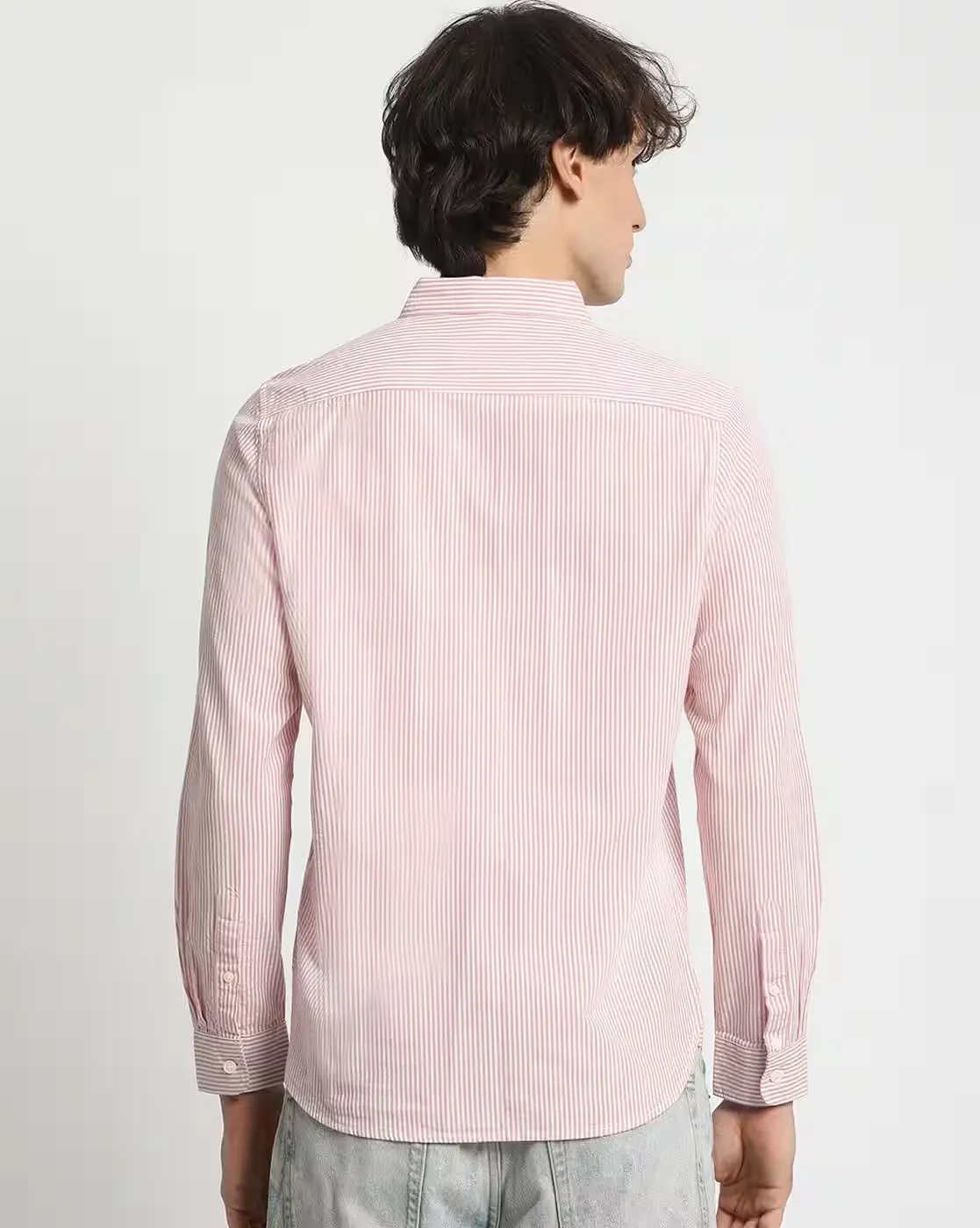 Pink Micro-Stripe Oxford Shirt — Crisp, Versatile, and Effortlessly Professional - Image 3