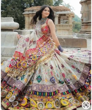 Regal Mirrorwork Heritage Chaniya Choli – Festival Royalty, Global Appeal