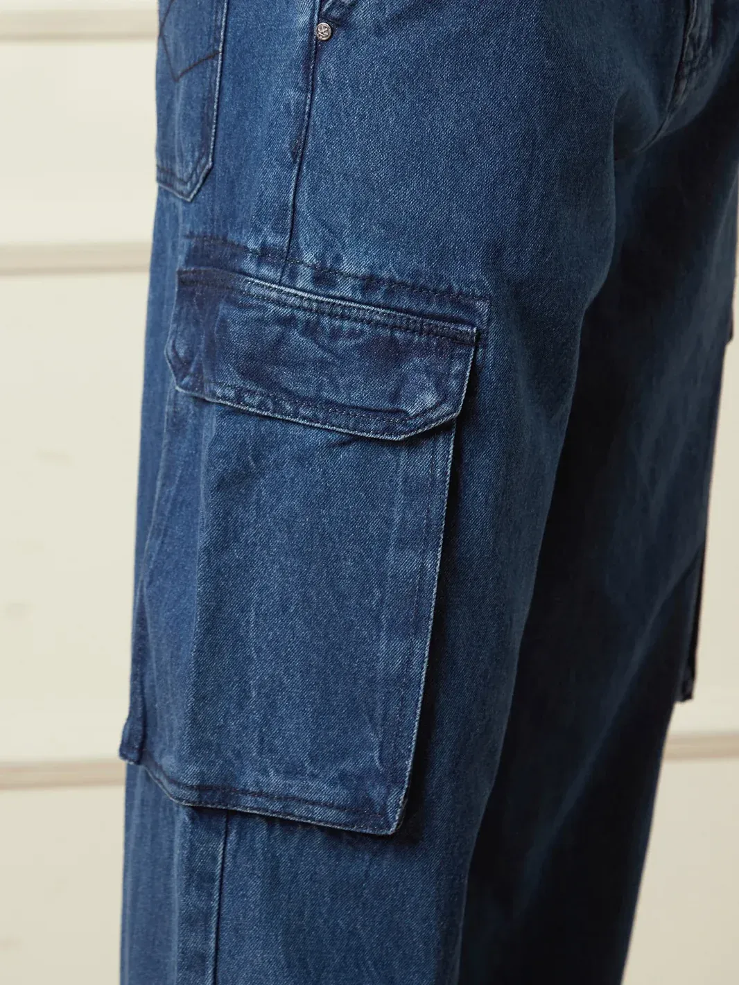 Blue Denim Cargo Jeans - Image 7