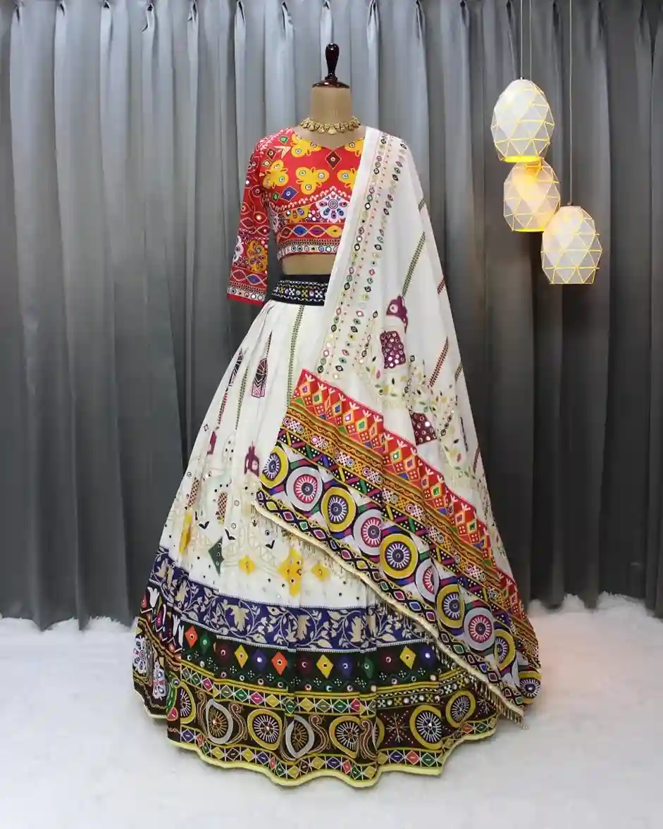 Regal Mirrorwork Heritage Chaniya Choli – Festival Royalty, Global Appeal - Image 2