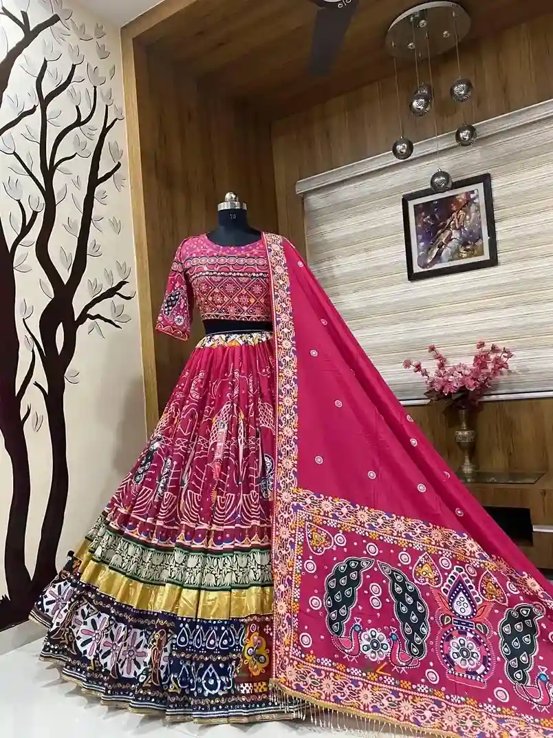Royal Maroon Garden Chaniya Choli – Regal Flair, Festive Splendor - Image 3