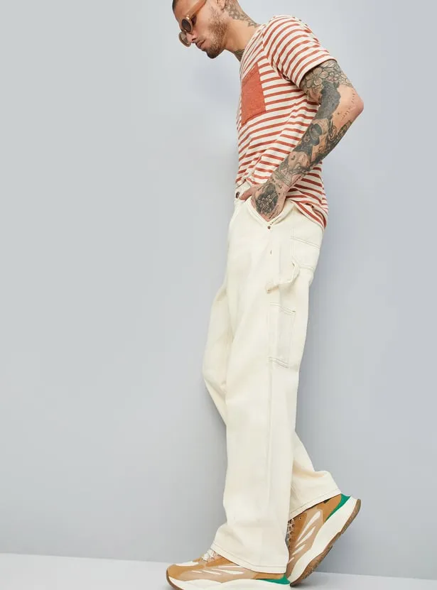 Ivory Ledger – Premium Ecru Utility Jeans - Image 2