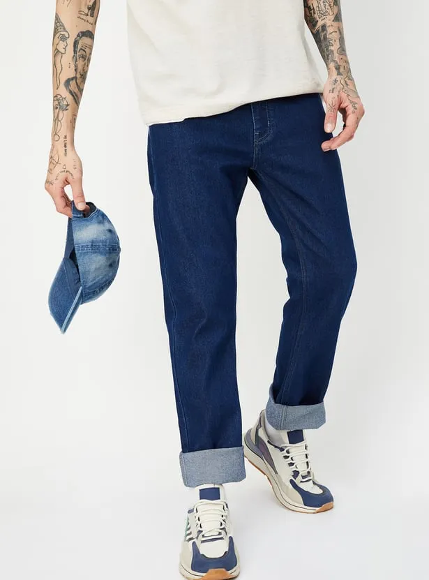 Harbor Blue – Premium Cuffed Straight-Leg Jeans - Image 2