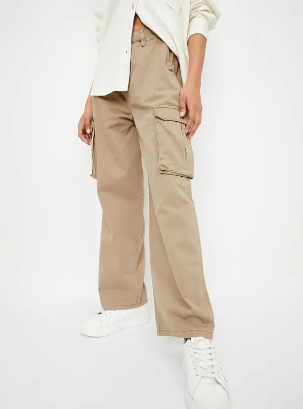 US Trend Light Brown Wide-Leg Cargo Pants – Street Utility Fashion for Smart Wardrobe Trade - Image 2