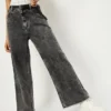 Graphite Edge Washed Wide-Leg Jeans – Global Street Luxe
