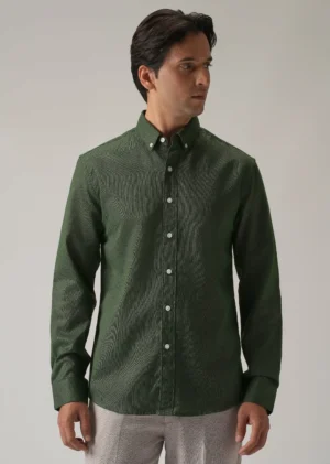 Cilantro Green Executive Linen-Blend Shirt – US Trade-Inspired Classic