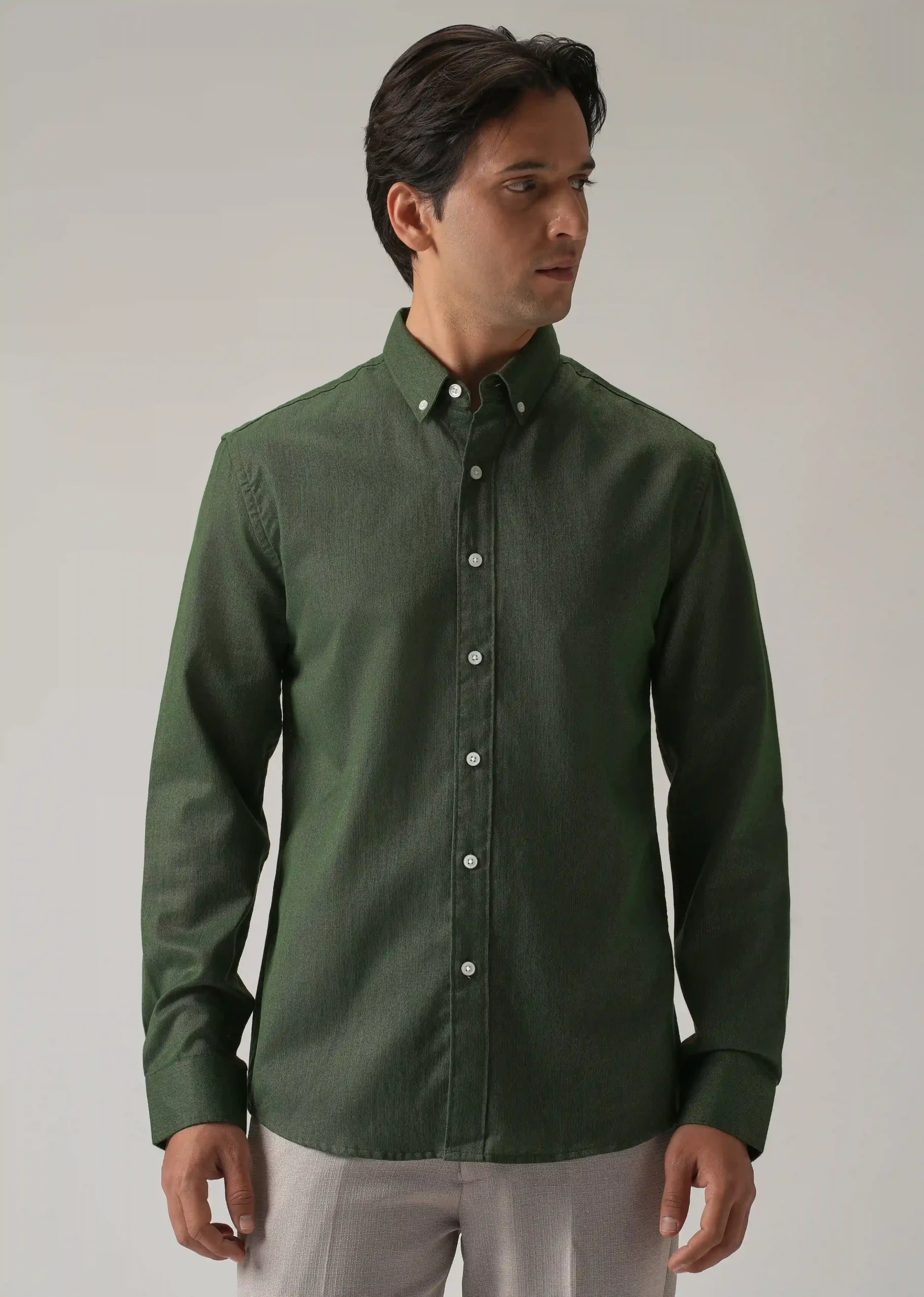 Cilantro Green Executive Linen-Blend Shirt – US Trade-Inspired Classic