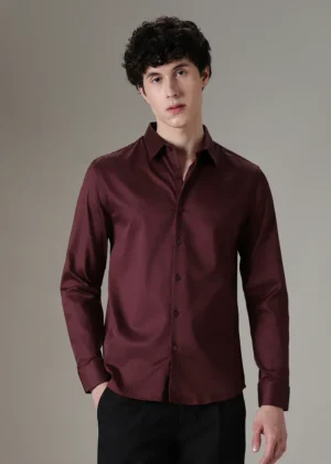 Premium Maroon Slim-Fit Formal Shirt – Effortless Elegance for Every Occasion